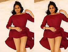 Menina indiana mostra seus peitos grandes e buceta apertada na parte 6